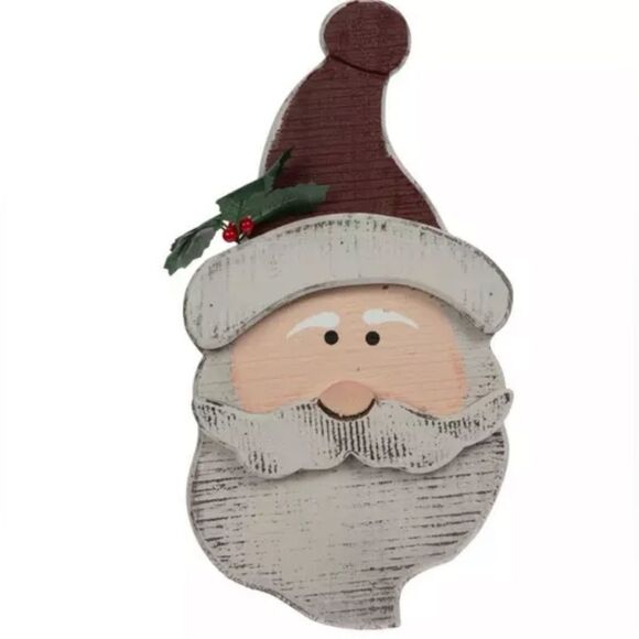 Rustic Santa Chunky Wood Wall Decor - Picture 3 of 3